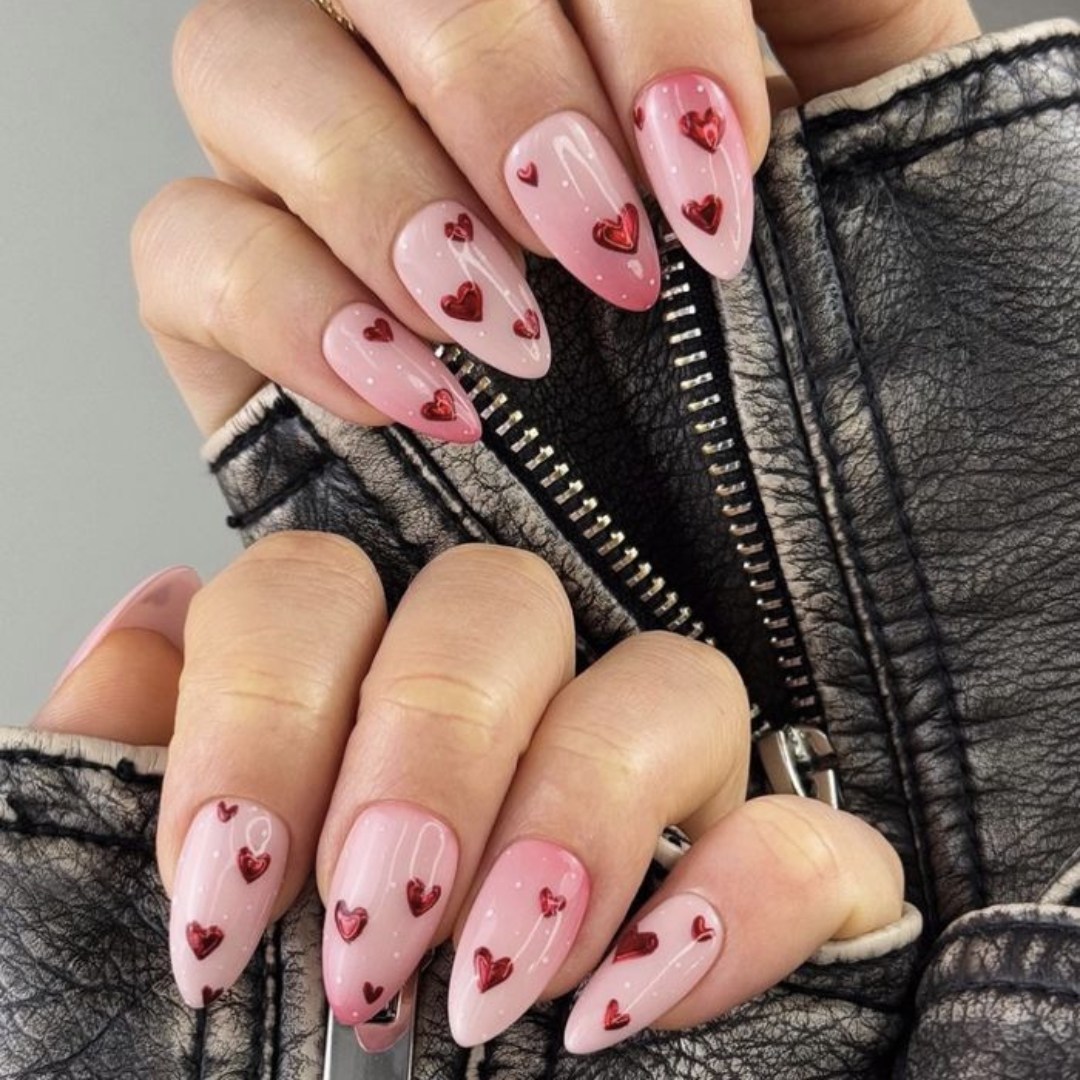 Valentine romantic nail set at Vy Nails